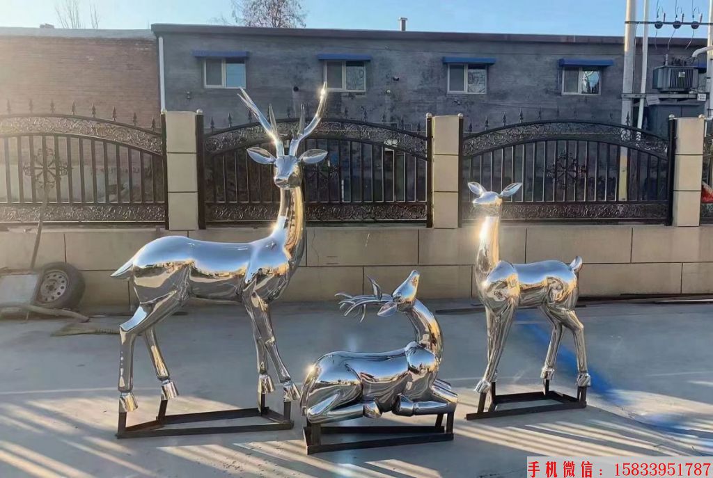 不锈钢镜面圆雕小鹿雕塑 304材质锻造工艺2